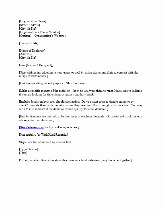 Free Request for Donation Letter Template