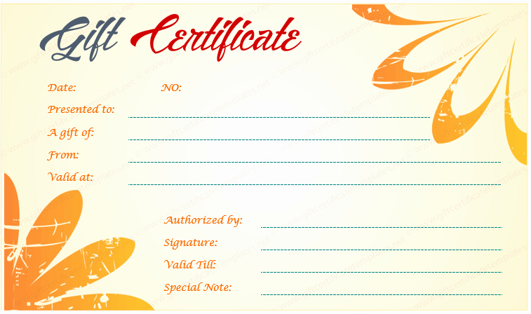 Free Restaurant Gift Certificate Templates