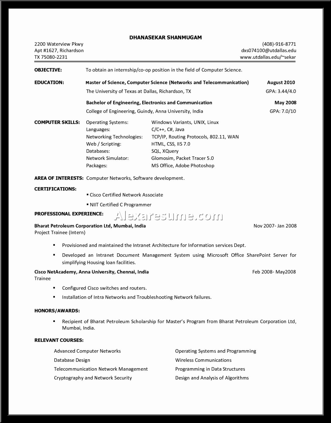 Free Resume Builder No Cost