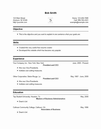 Free Resume Builder Resume Cv
