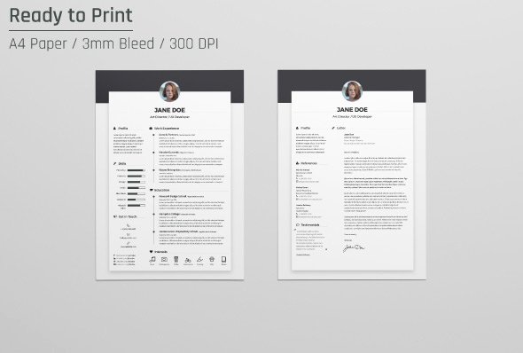 free resume cv design template cover letter doc psd ai indd