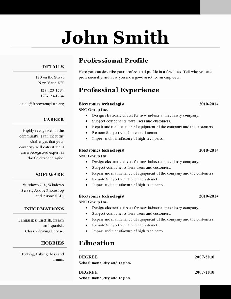 Free Resume Samples Australia Free Resume Examples