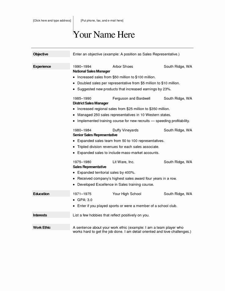 Free Resume Template for Mac Word