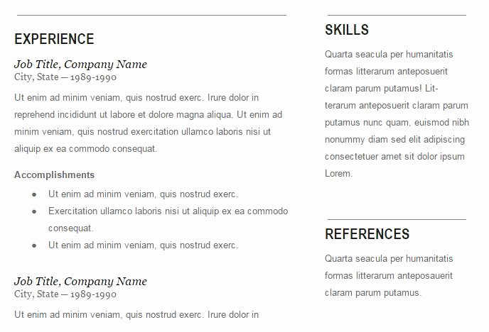 Free Resume Template for Printing