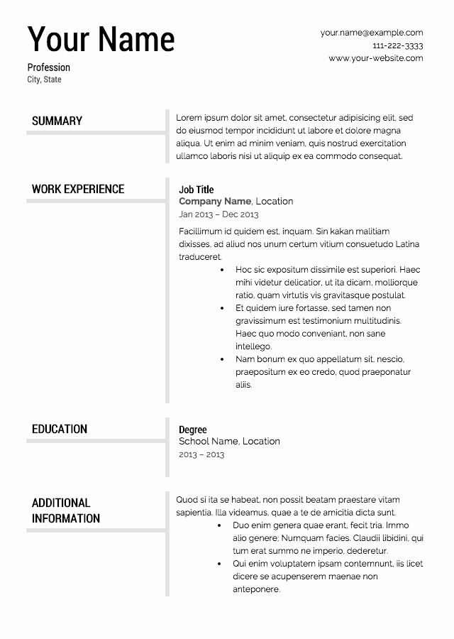 resume templates