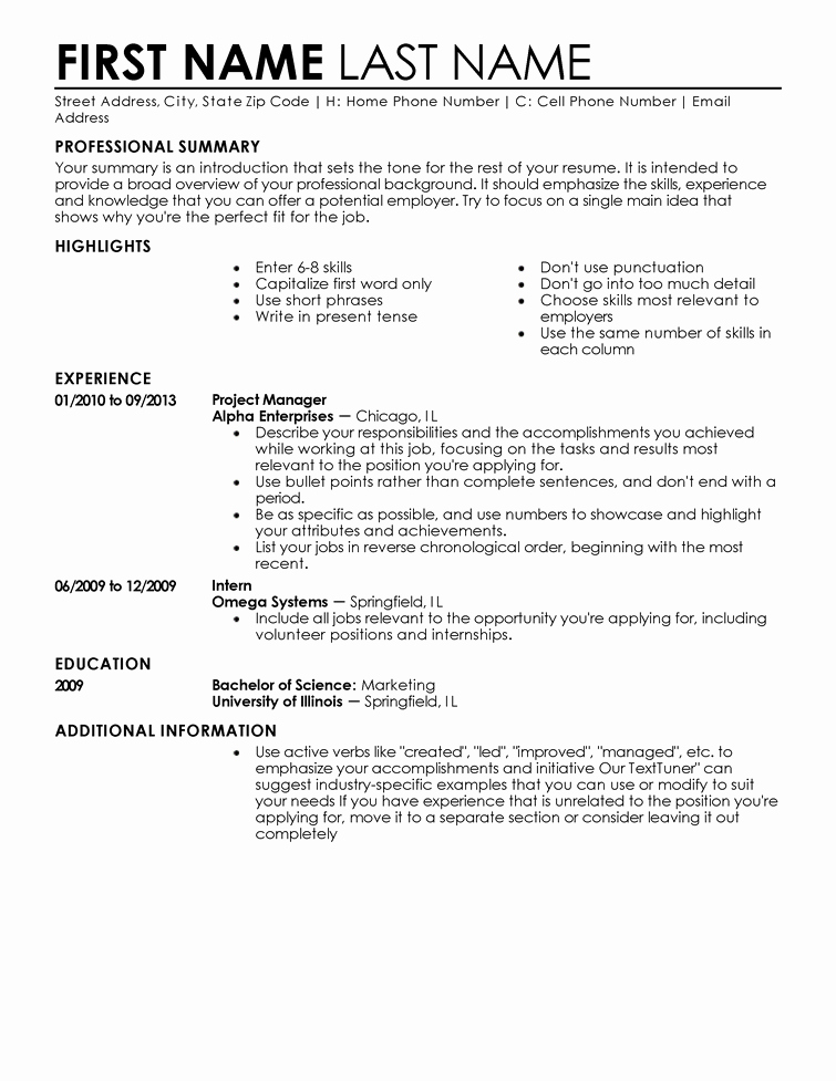 Free Resume Templates Fast &amp; Easy