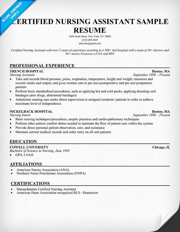 free resume templates for cna