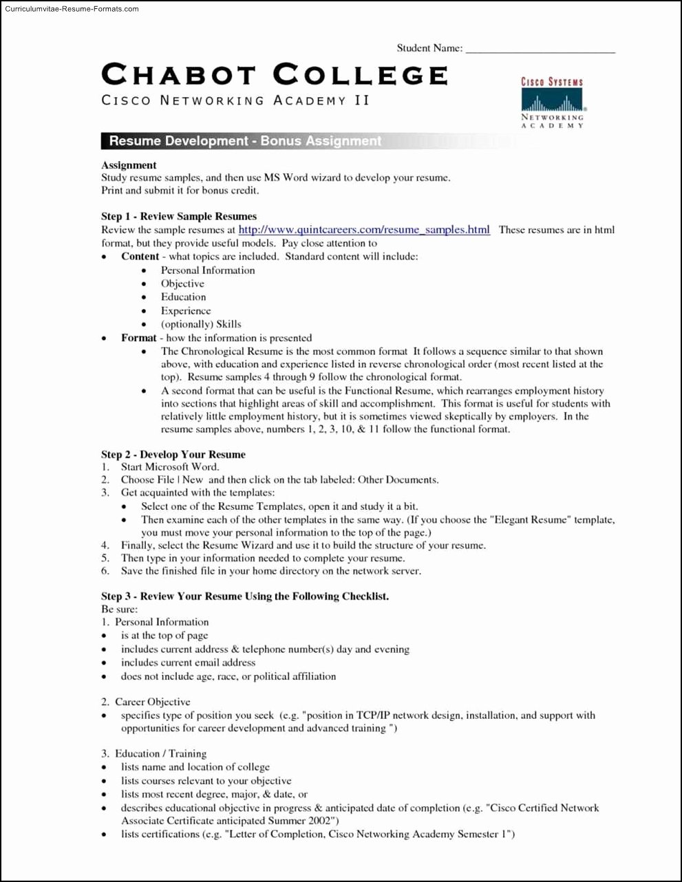 Free Resume Templates for College Students Free Samples