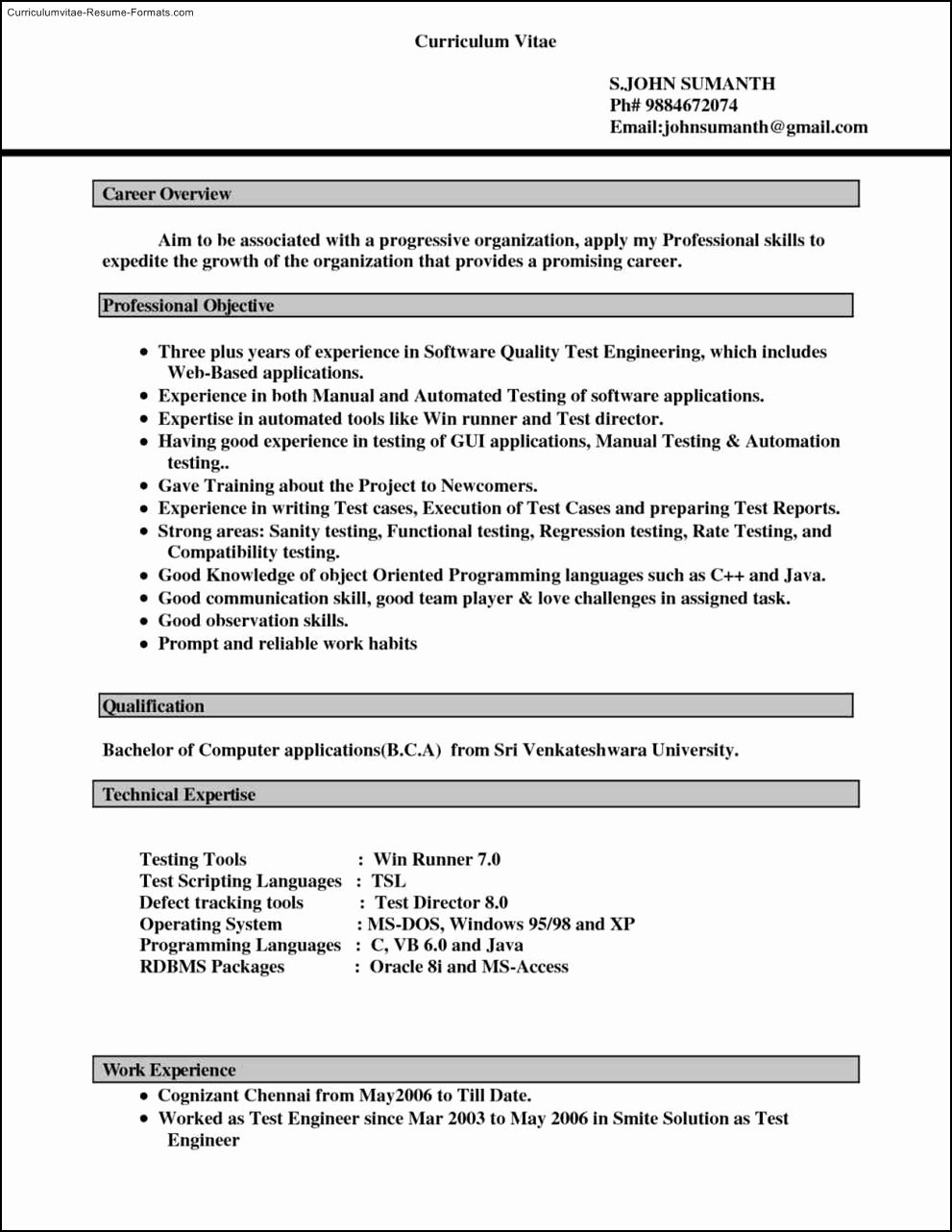 Free Resume Templates for Microsoft Word 2007 Free