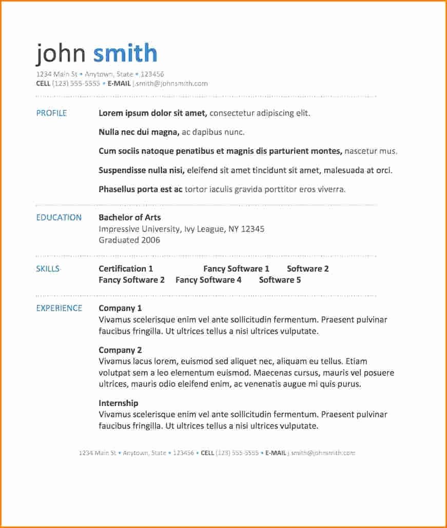 Free Resume Templates In Word 2010