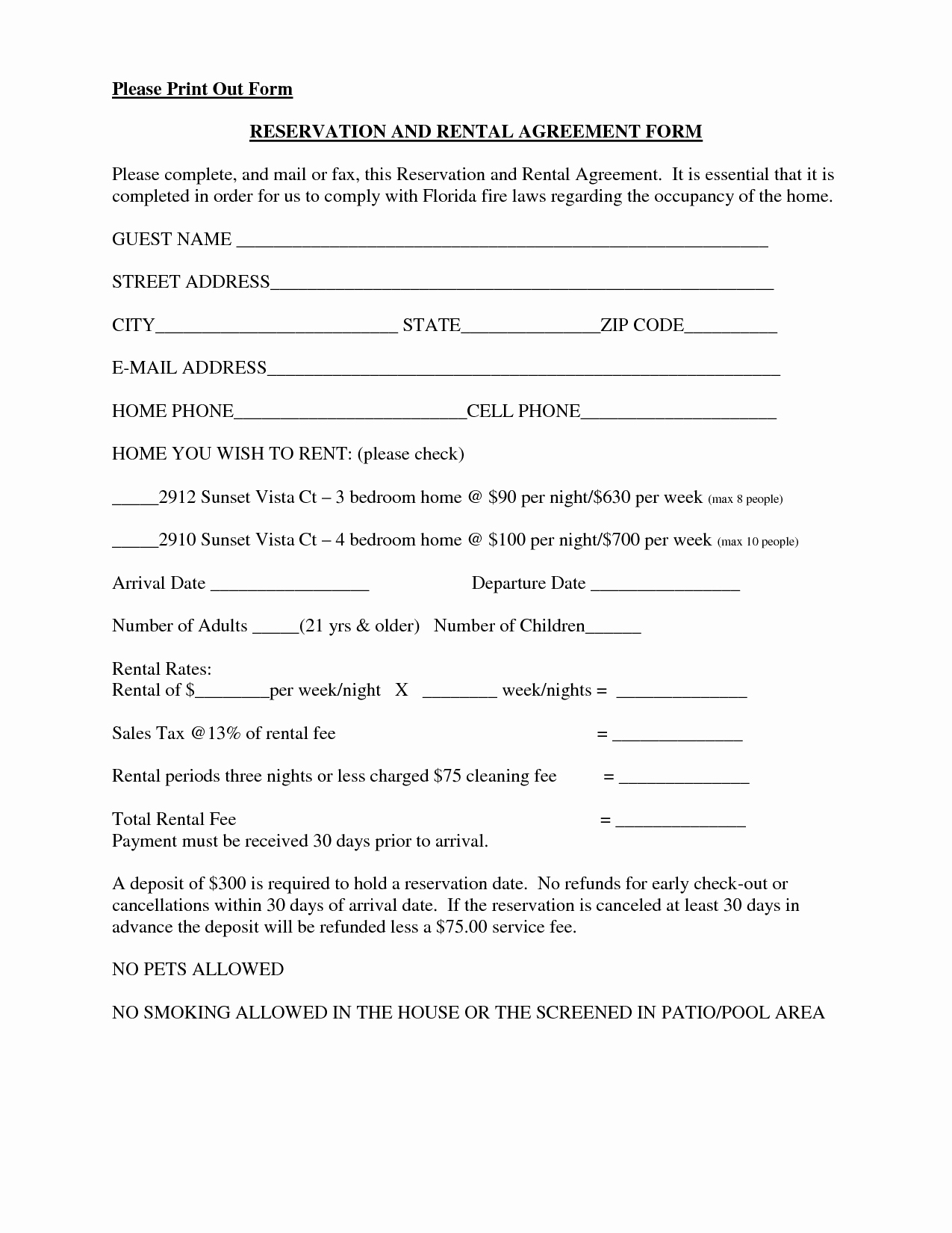 free room rental lease agreement template