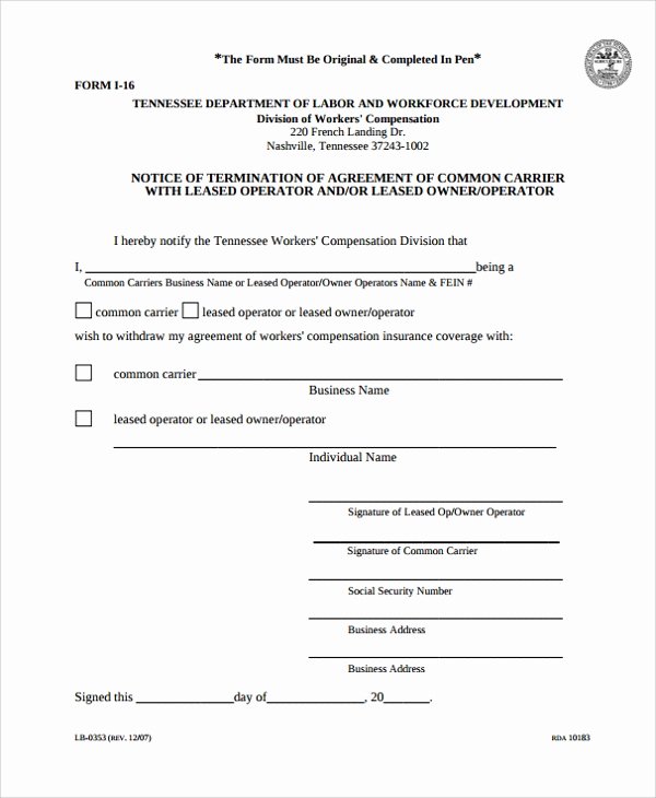 Free Sample Letter Termination Rental Agreement