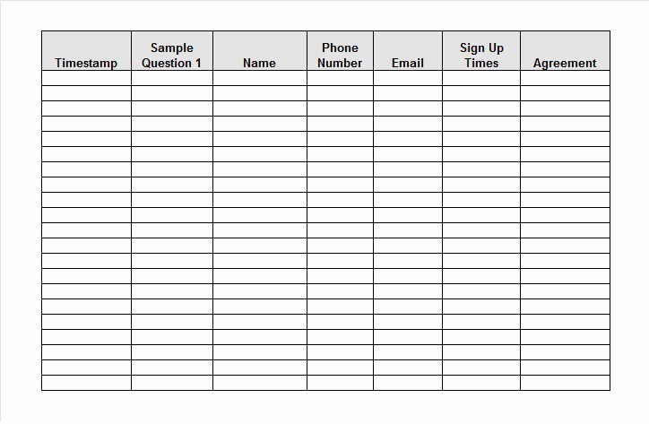 Free Sign In Sign Up Sheet Templates Excel Word