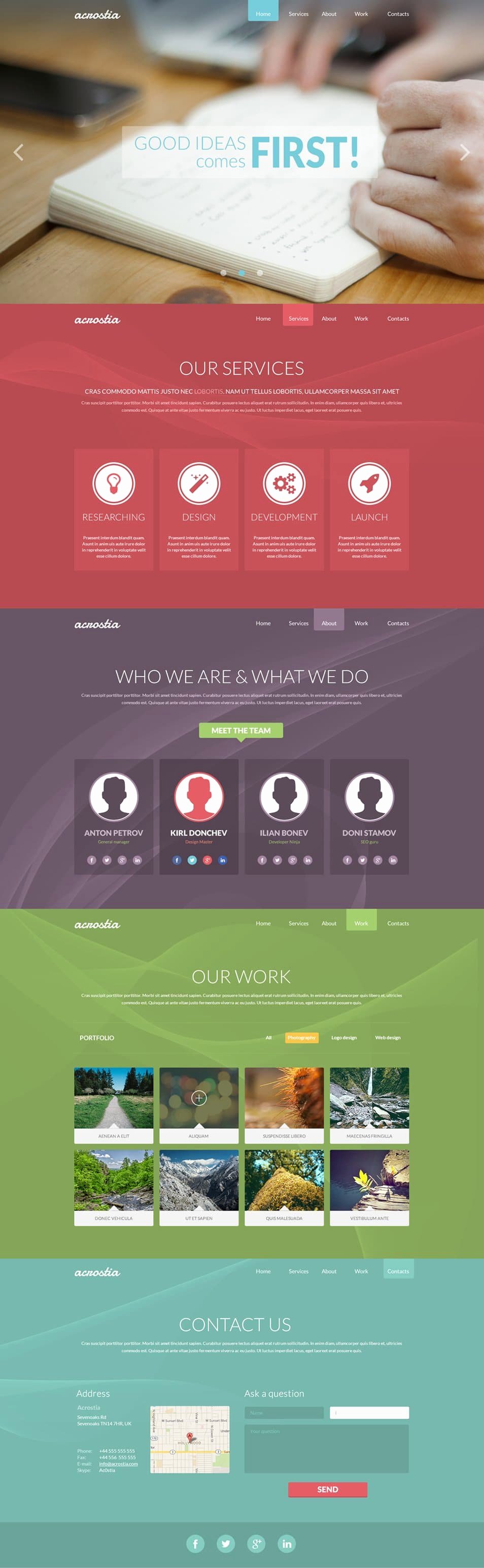 Free Single Page Website Templates Psd Css Author