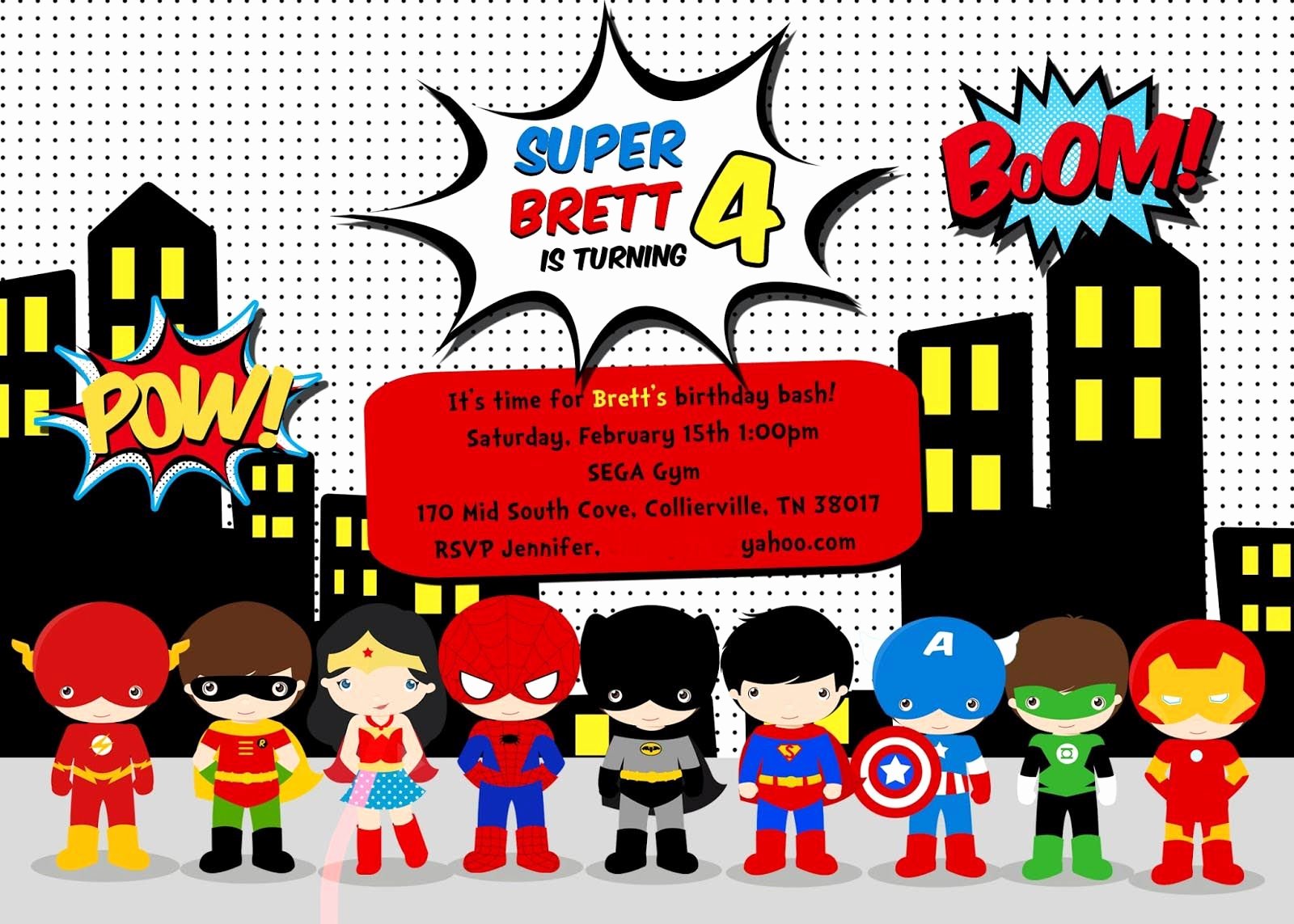 Free Superhero Birthday Party Invitation Templates