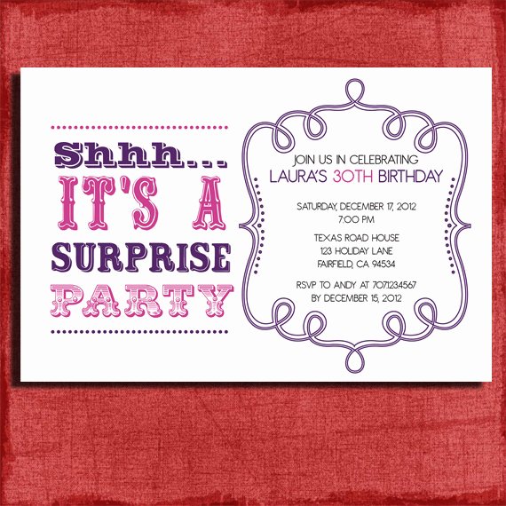 surprise birthday party invitations templates