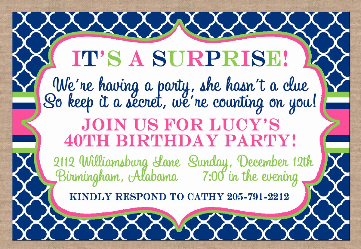 Free Surprise Birthday Party Invitations Templates
