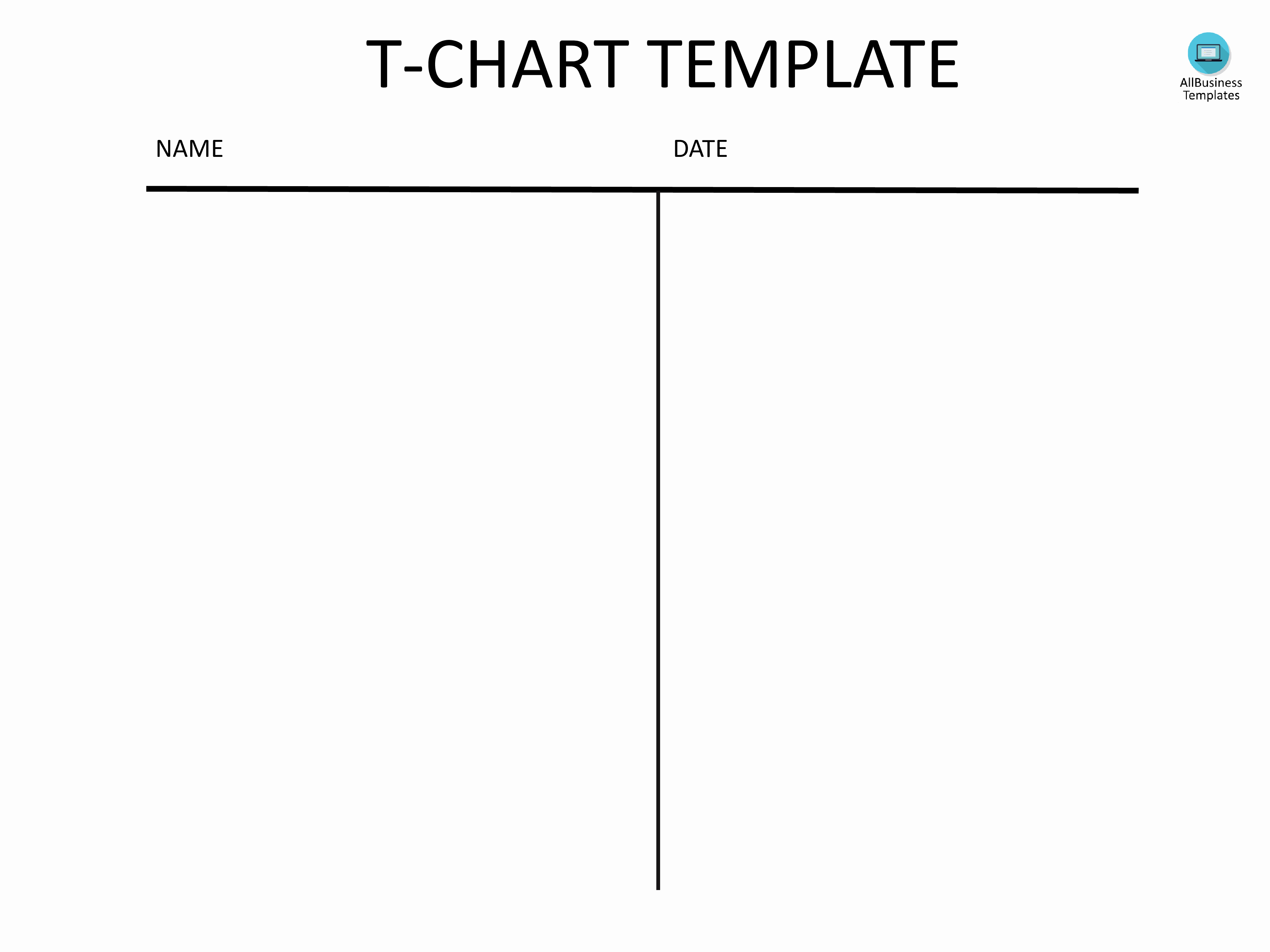 Free T Chart Template Pdf