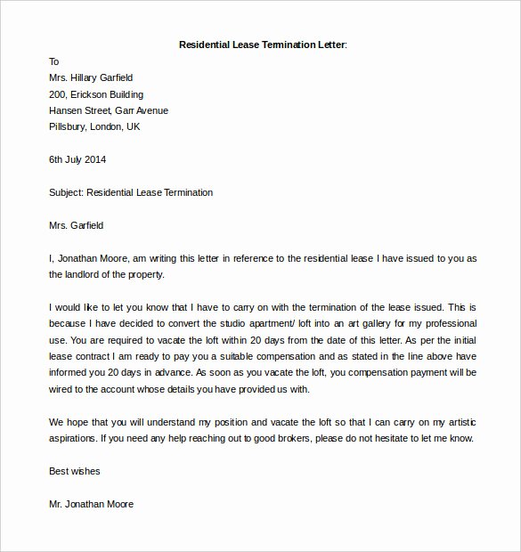 termination letter templates