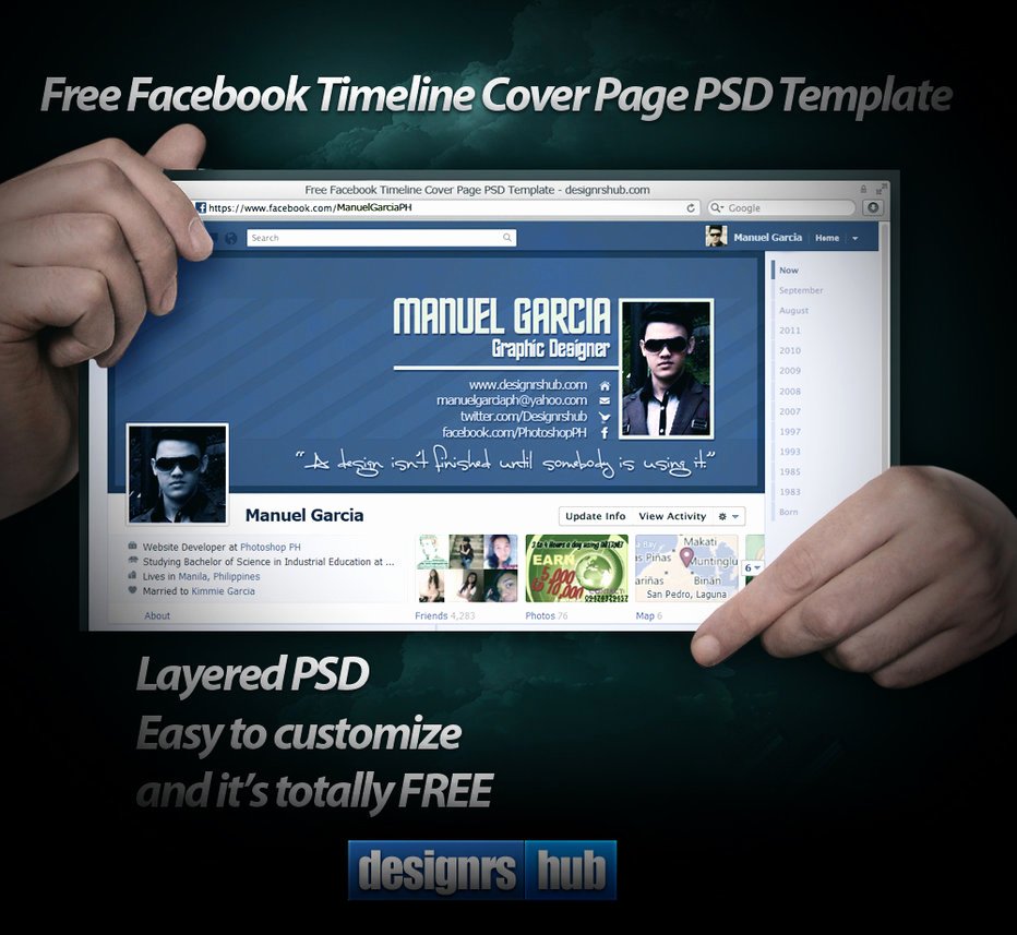 Free Timeline Cover Page Psd Template by