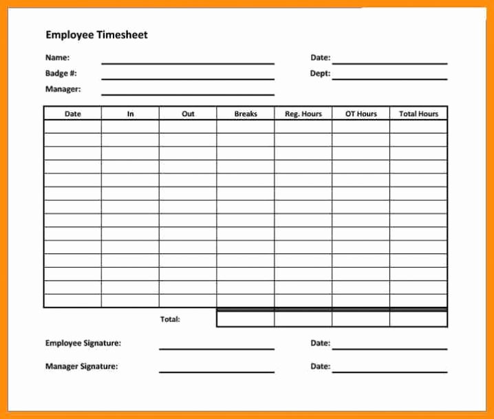Free Timesheet Calculator Excel Word Pdf Template