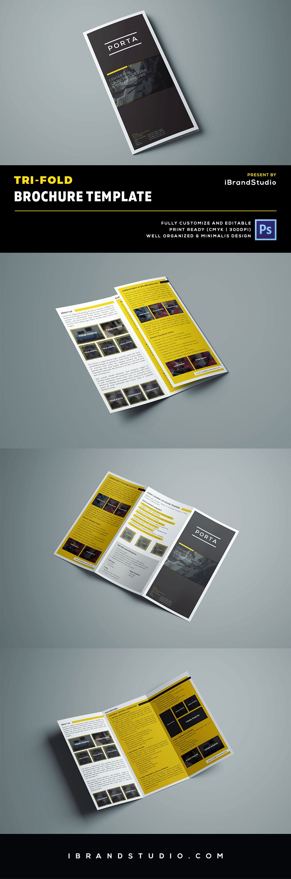 tri fold brochure template psd respond