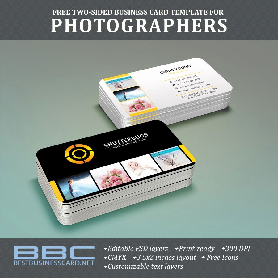Free Two Sided Business Card Template for Graphers