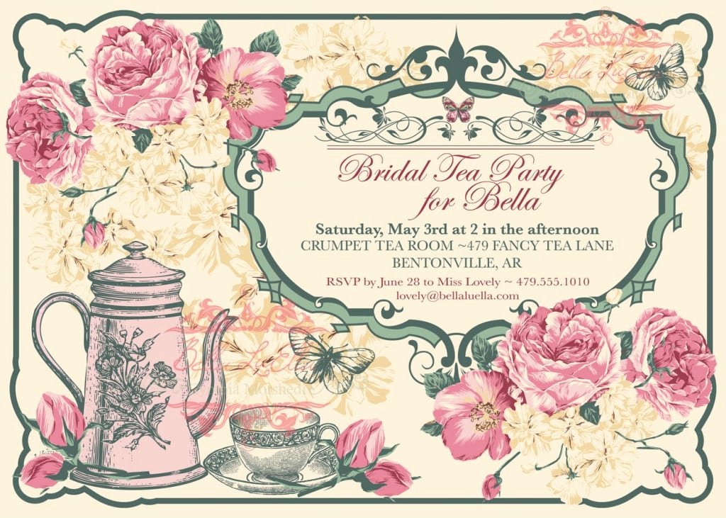 Free Vintage Tea Party Invitation