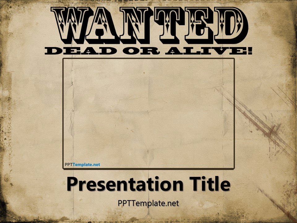 Free Wanted Poster Template for Powerpoint