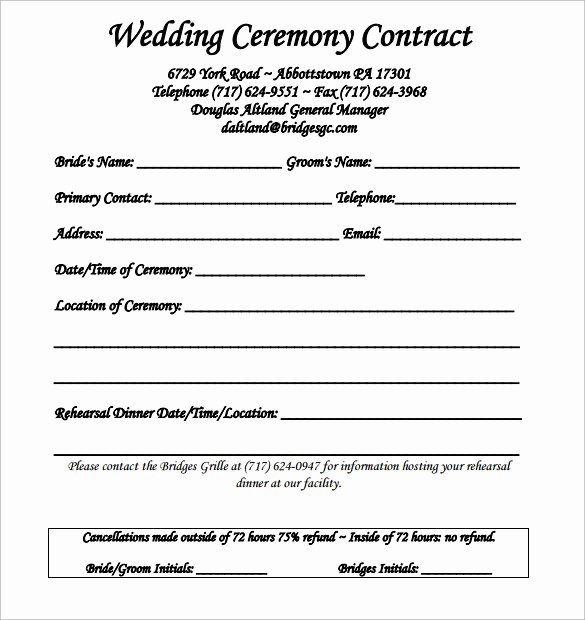 free wedding planner contract templates