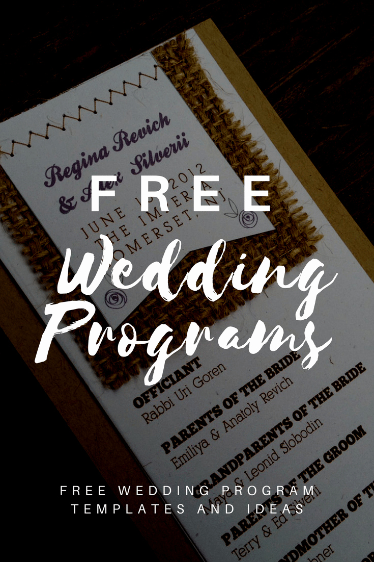 Free Wedding Program Templates
