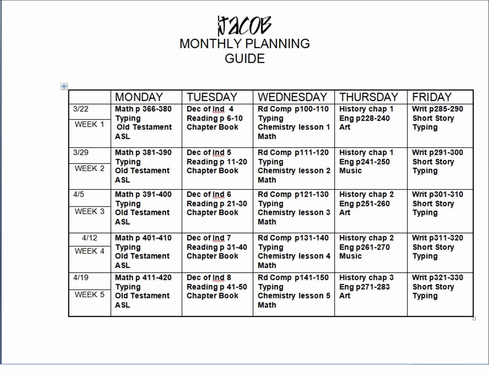 Free Weekly Lesson Plan Template and Teacher Resources