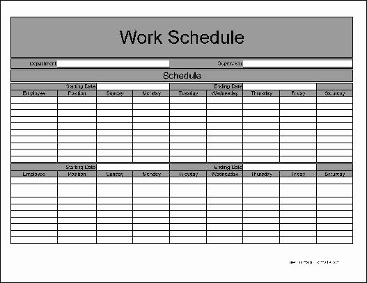 Free Work Schedule Template