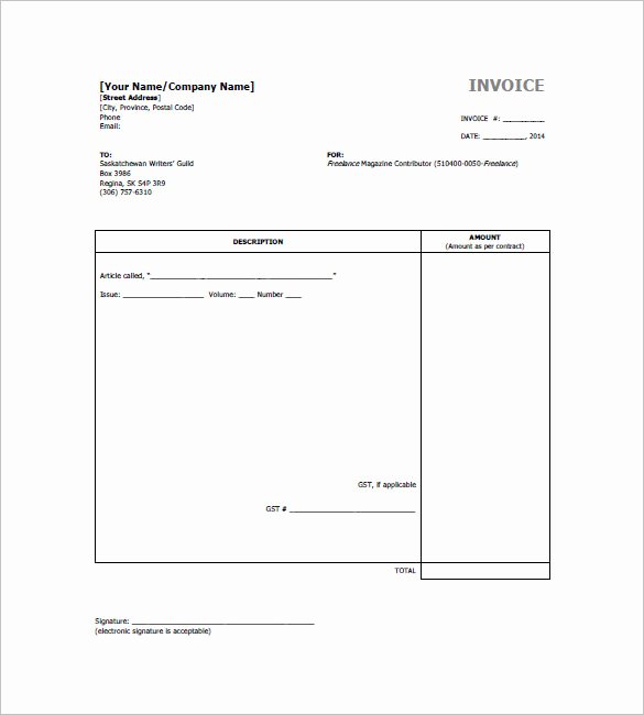 Freelancer Invoice Template 13 Free Word Excel Pdf