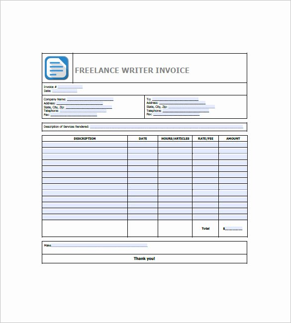 Freelancer Invoice Template 13 Free Word Excel Pdf