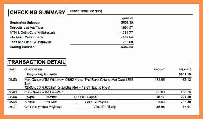 Fresh Chase Bank Statement Line Template 27 Fake Chase