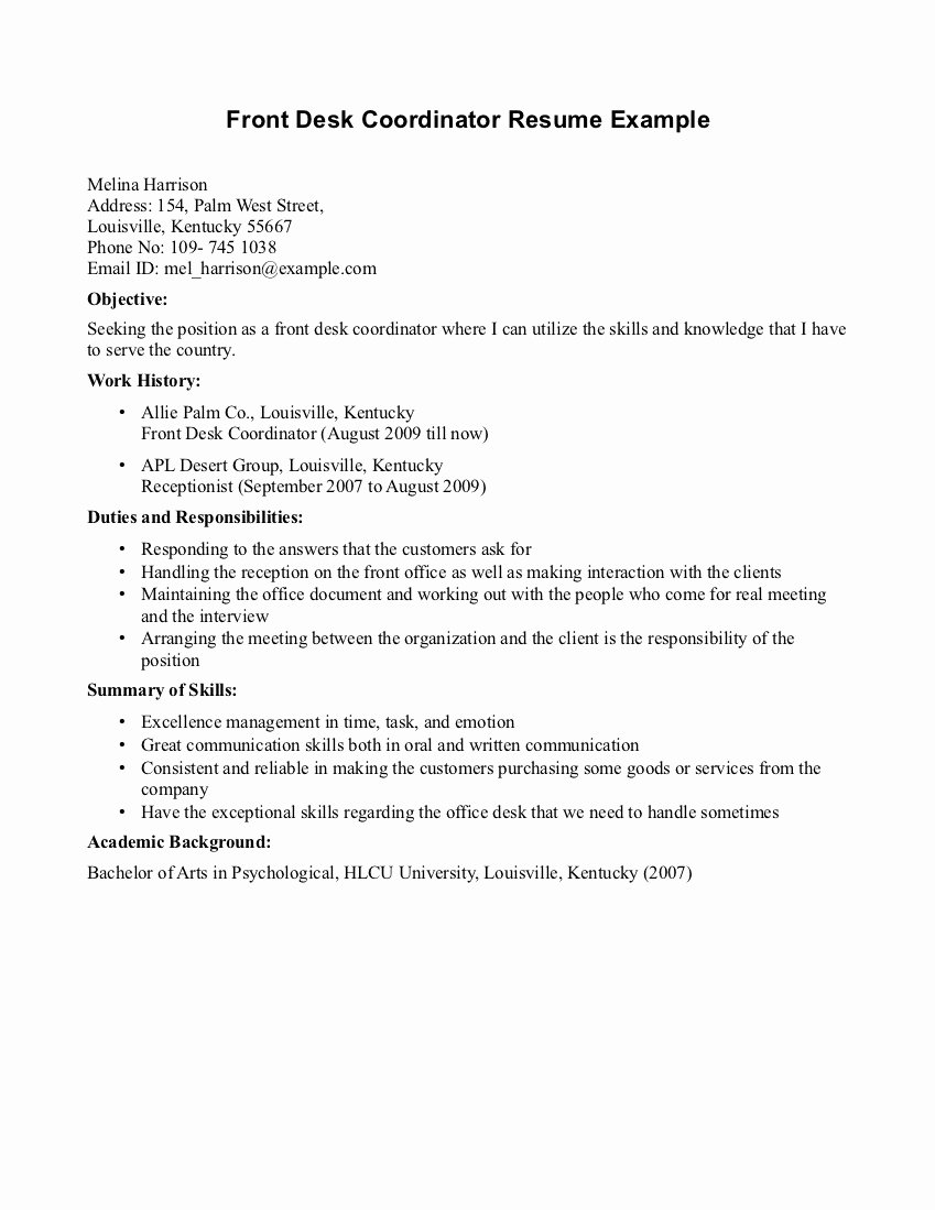 Front Desk Receptionist Job Description – Perfect Resume