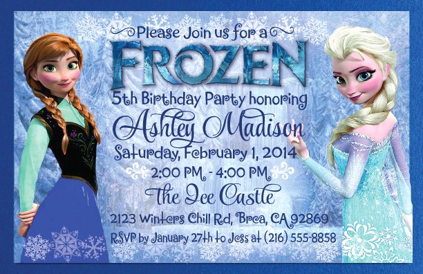 Frozen Birthday Invitations Templates