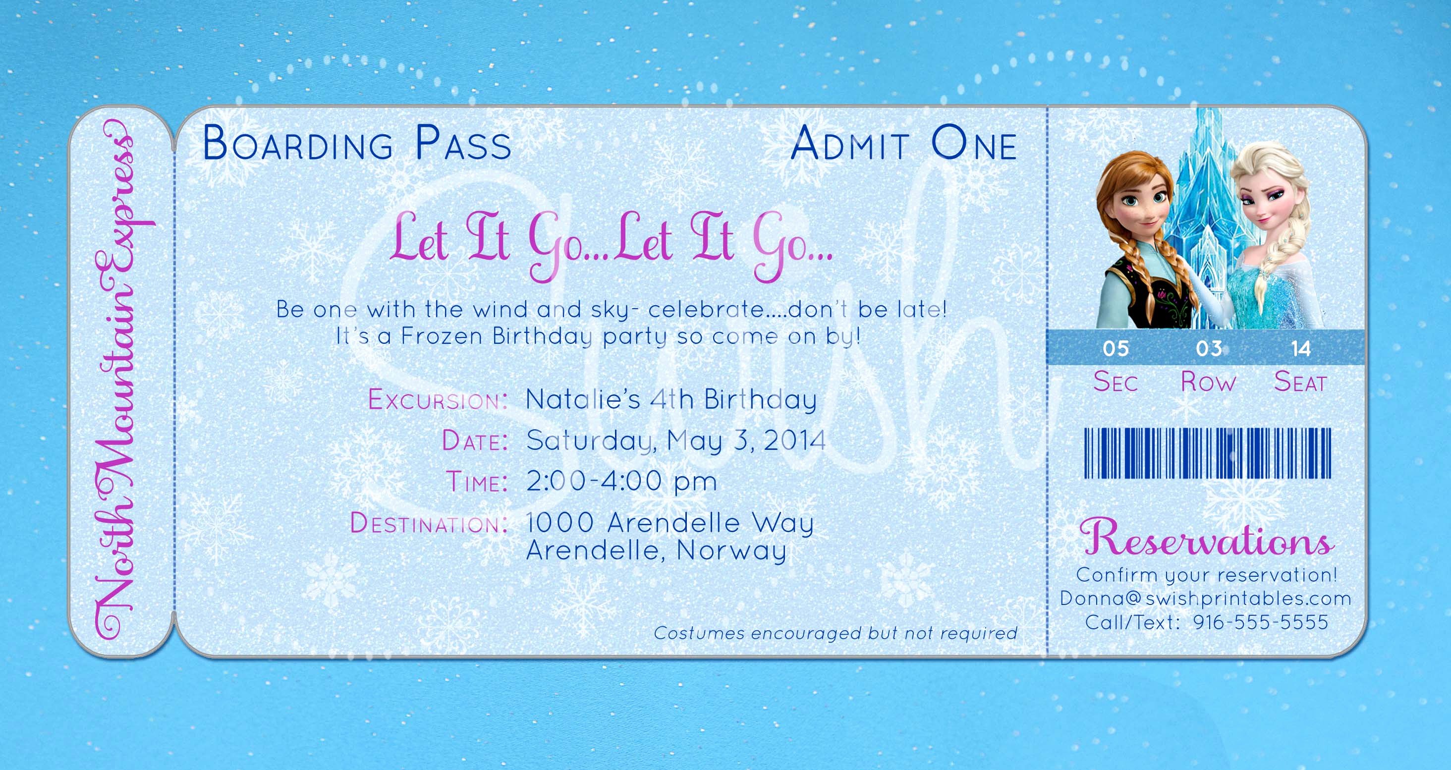 frozen invitation template