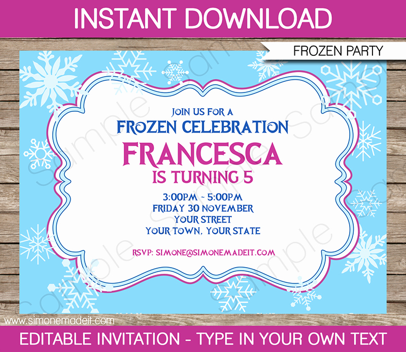 Frozen Invitation Template