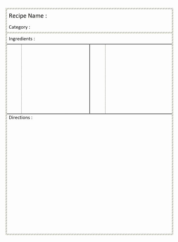 Full Page Recipe Template for Word