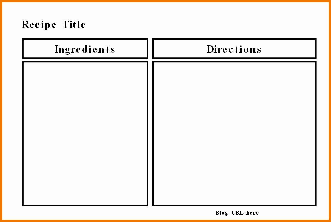 Full Page Recipe Template Word to Pin On