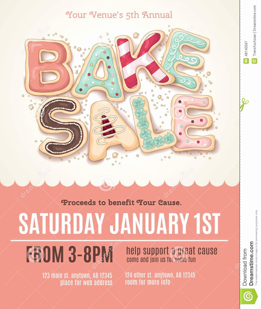 Fun Cookie Bake Sale Flyer Template Download From Over