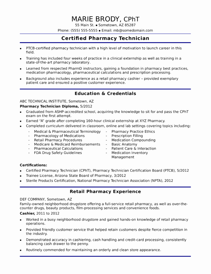 Functional Pharmacy Technician Resume Template