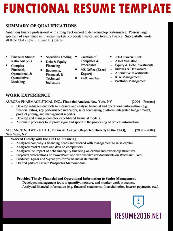 Functional Resume format 2016 How to Highlight Skills