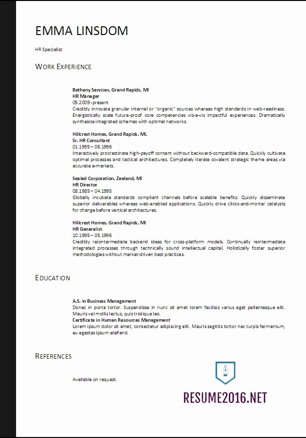 Functional Resume Template 2017