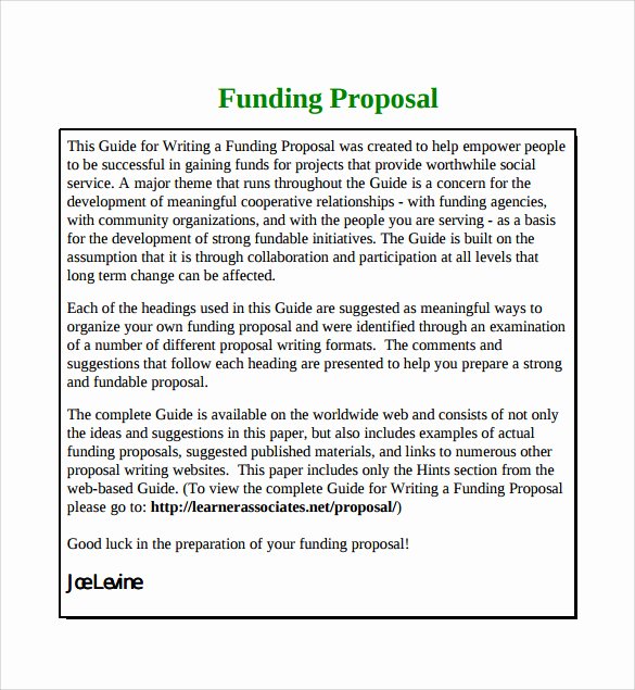 Funding Proposal Template 7 Free Samples Examples