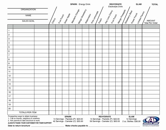 Fundraiser order Templates Word Excel Samples