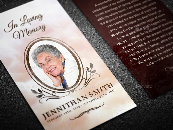 Funeral Bookmark Template 22 Free Psd Ai Vector Eps