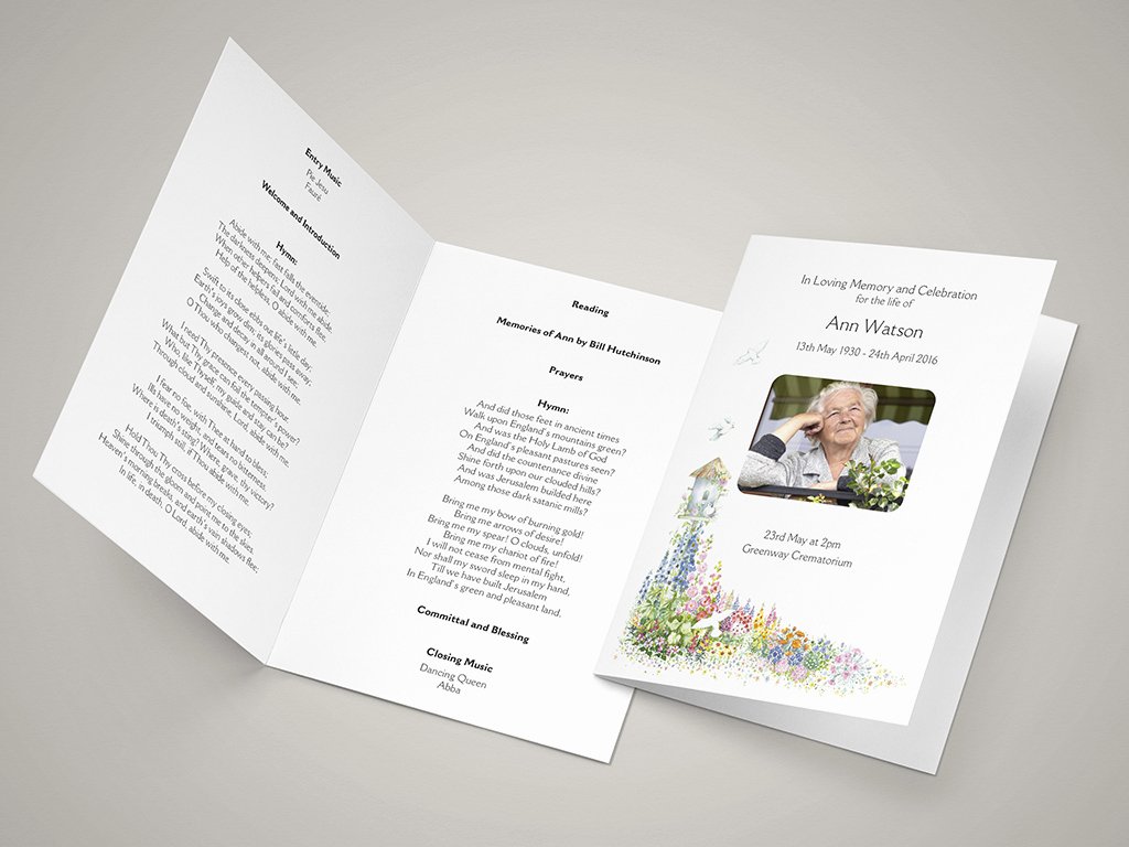 Funeral order Of Service Templates and Printing Next Day